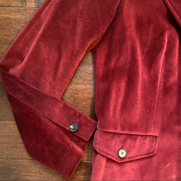 GERARD DAREL Vintage Suede Blazer in Burgundy, Size EU 40 - Picture 8 of 12
